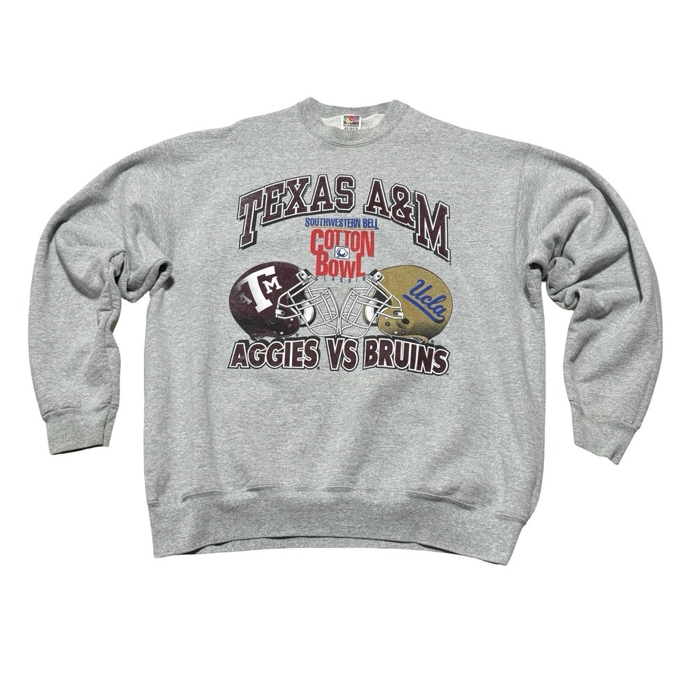 Vintage 90s Texas A&M Aggies vs UCLA Cotton Bowl Football Sweater XXL 26 x 30